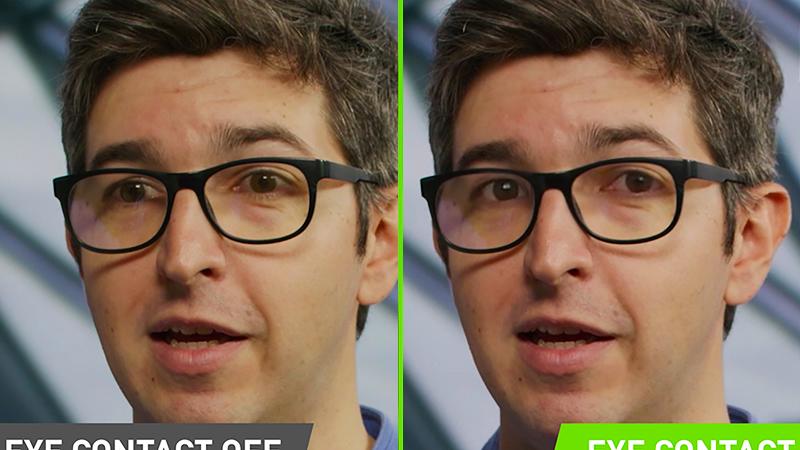 NVIDIA Broadcast eye contact feature