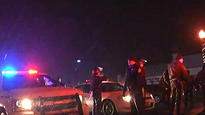 Raw: Small, Scattered Protests in Ferguson