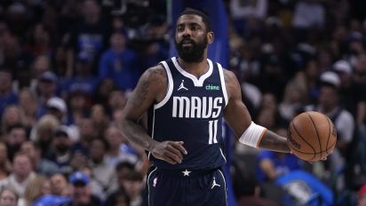 Associated Press - Dallas Mavericks' Kyrie Irving works against the Los Angeles Clippers in Game 2 of an NBA basketball first-round playoff series in Dallas, Friday, April 26, 2024. (AP Photo/Tony Gutierrez)