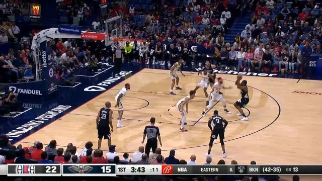Nicolas Batum with a dunk vs the New Orleans Pelicans