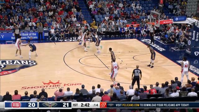 Alec Burks with an and one vs the New Orleans Pelicans
