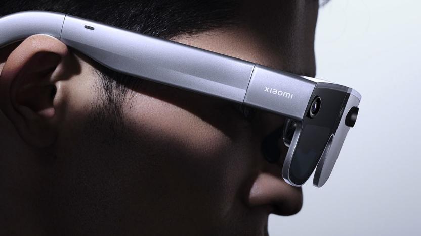 Promotional image of Xiaomi's new Concept AR glasses, in deep shadow.