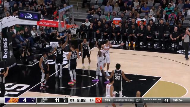 Dario Saric with an and one vs the San Antonio Spurs