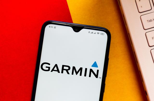BRAZIL - 2020/06/08: In this photo illustration the Garmin logo seen displayed on a smartphone. (Photo Illustration by Rafael Henrique/SOPA Images/LightRocket via Getty Images)