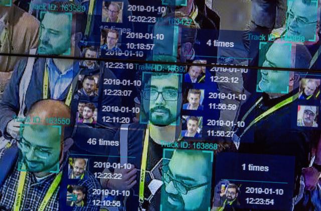 A live demonstration uses artificial intelligence and facial recognition in dense crowd spatial-temporal technology at the Horizon Robotics exhibit at the Las Vegas Convention Center during CES 2019 in Las Vegas on January 10, 2019. (Photo by DAVID MCNEW / AFP)        (Photo credit should read DAVID MCNEW/AFP/Getty Images)