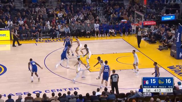 Shake Milton with an assist vs the Golden State Warriors