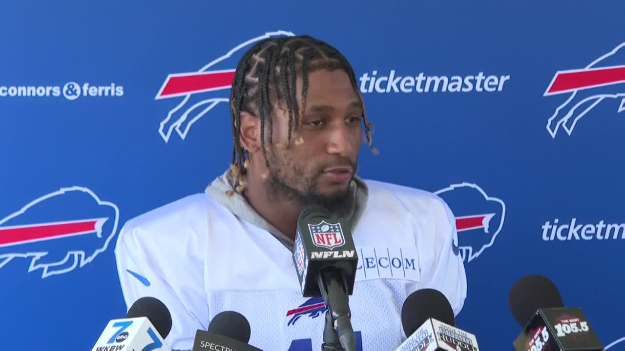 Buffalo Bills wide receiver Deonte Harty speaks on day four of