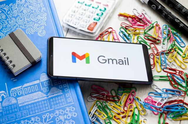 POLAND - 2023/03/07: In this photo illustration a Google Gmail logo seen displayed on a smartphone. (Photo Illustration by Mateusz Slodkowski/SOPA Images/LightRocket via Getty Images)