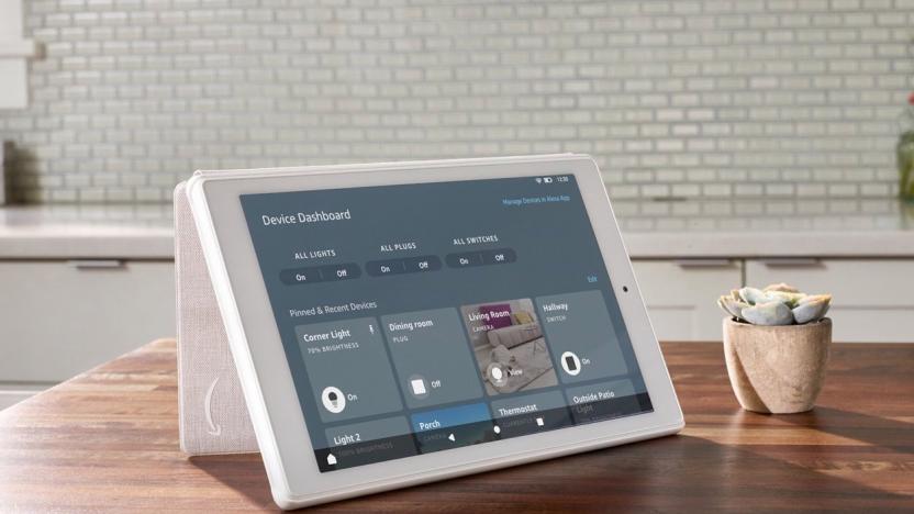 Amazon Fire tablet with Smart Home on Device Dashboard