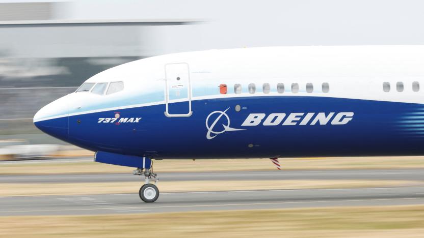 A Boeing 737 Max aircraft during a display at the Farnborough International Airshow, in Farnborough, Britain, July 20, 2022.  REUTERS/Peter Cziborra