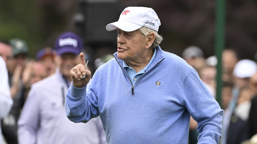 Getty Images - AUGUSTA, GEORGIA - APRIL 11: Honorary Starter Jack Nicklaus prepares to hit his tee shot for the Honorary starters ceremony during the first round of Masters Tournament at Augusta National Golf Club on April 11, 2024 in Augusta, Georgia. (Photo by Ben Jared/PGA TOUR via Getty Images)