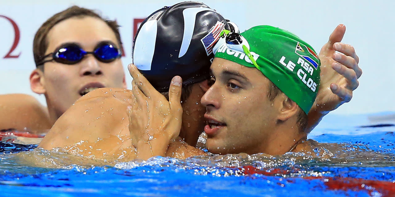 Rivals Michael Phelps and Chad Le Clos Adorably <b>Share Podium</b> After 3-Way ... - e1a16f4642f3977c93a195090ae944fc