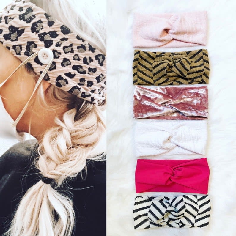 buy button headbands for face masks 