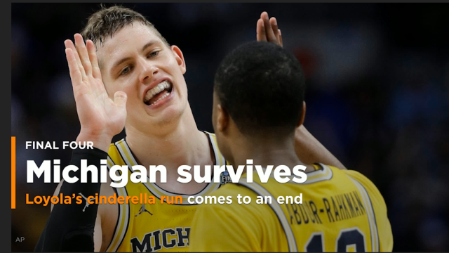 No. 3 Michigan survives No. 11 Loyola, 69-57