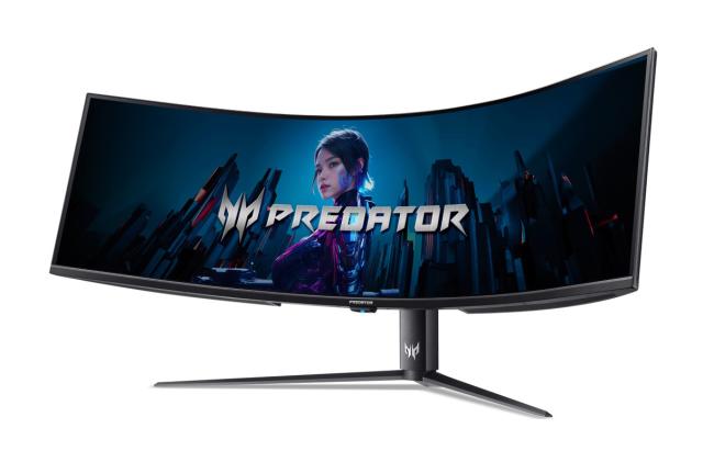 A curved computer monitor