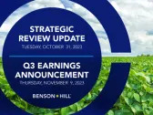 Benson Hill Announces Strategic Review Update, Third Quarter Earnings Release Dates