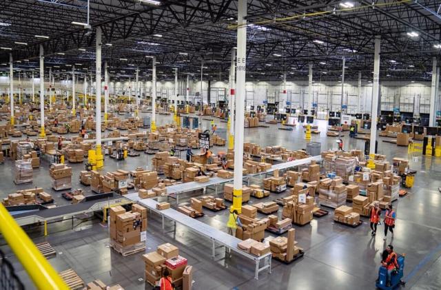 An Amazon warehouse.