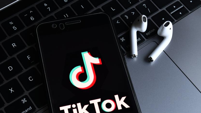 HAIKOU, HAINAN, CHINA - 2020/08/23: In this photo illustration, a TikTok logo seen displayed on a smartphone with a computer in the background.
ByteDance, parent company of popular video-sharing app TikTok on Sunday confirmed it would be filing a lawsuit on Monday local time against the Trump administration over the executive order signed by President Donald Trump banning its service in the United States. (Photo Illustration by Sheldon Cooper/SOPA Images/LightRocket via Getty Images)