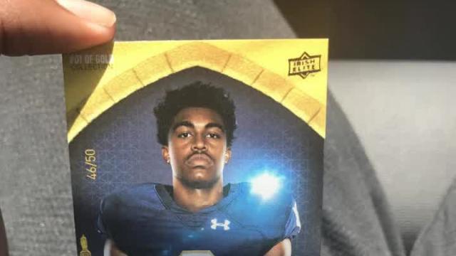 Notre Dame sent a recruit a card with his projected college statistics