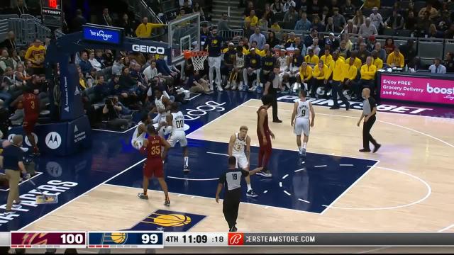 Caris LeVert with an and one vs the Indiana Pacers