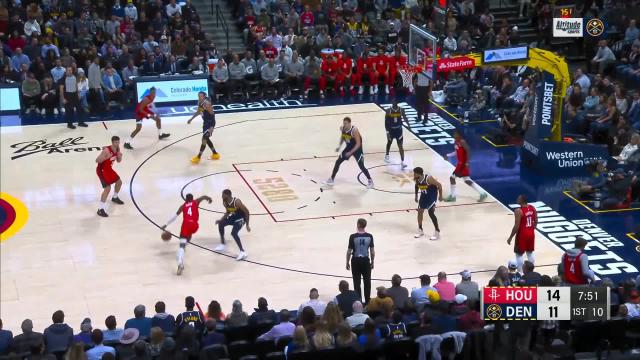 Jalen Green with an and one vs the Denver Nuggets