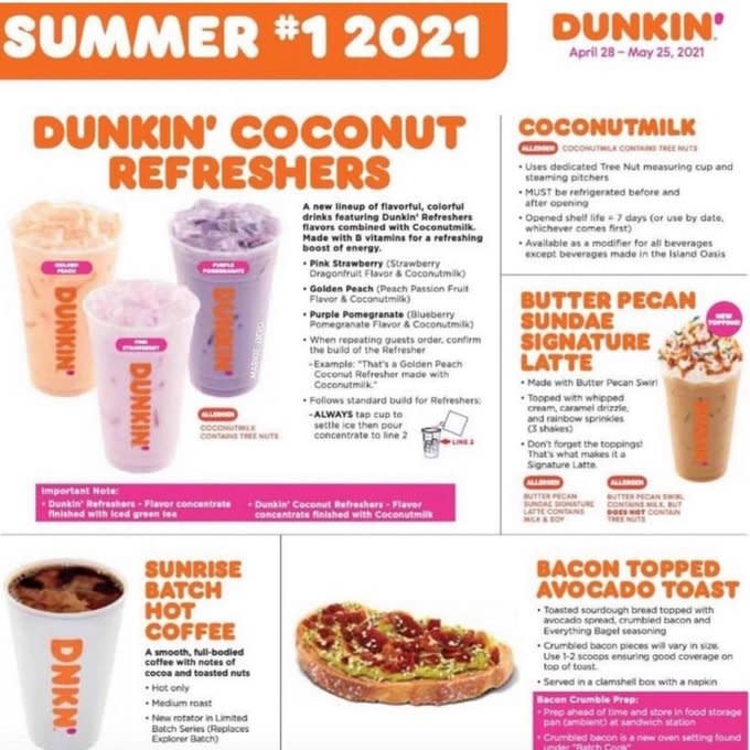 Dunkin’ Just Leaked Its Summer 2021 Menu—and They’re Offering a BRAND