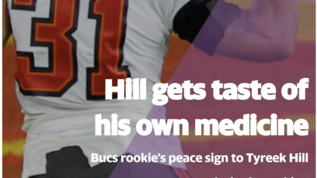 Bucs rookie's peace sign to Tyreek Hill was petty revenge months