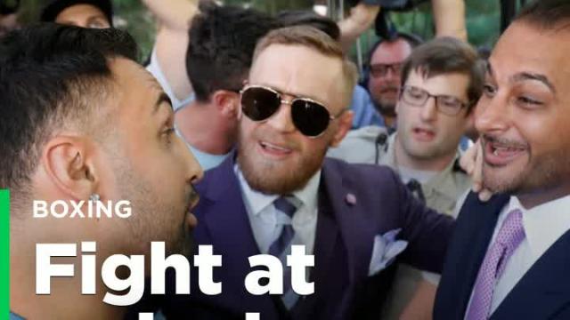 Conor McGregor, Paulie Malignaggi have heated confrontation at grand arrivals