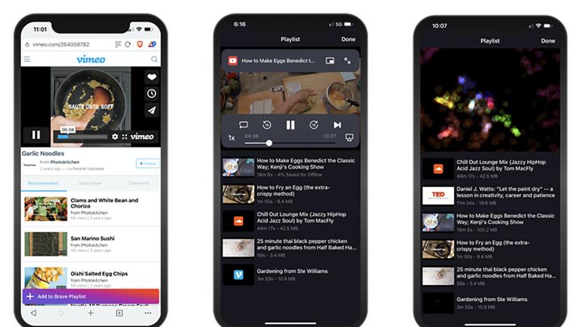 Playlist feature in Brave browser for iOS