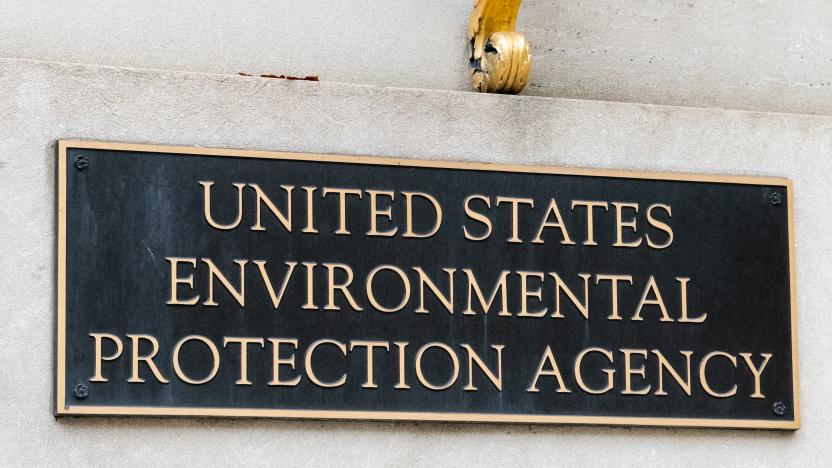 WASHINGTON, DC, UNITED STATES - 2018/11/12: The Environmental Protection Agency sign in Washington, D.C. (Photo by Michael Brochstein/SOPA Images/LightRocket via Getty Images)