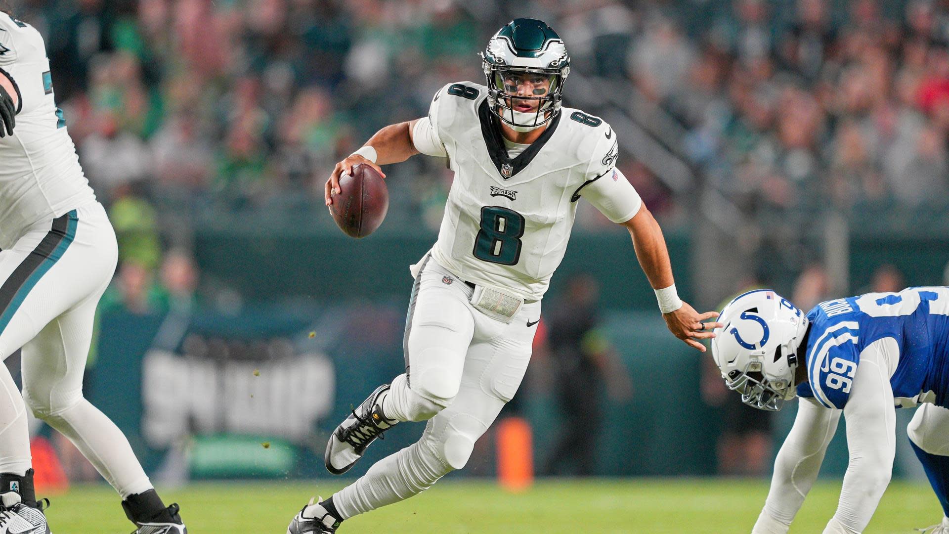 Philadelphia Eagles' Tyree Jackson plays during a preseason NFL