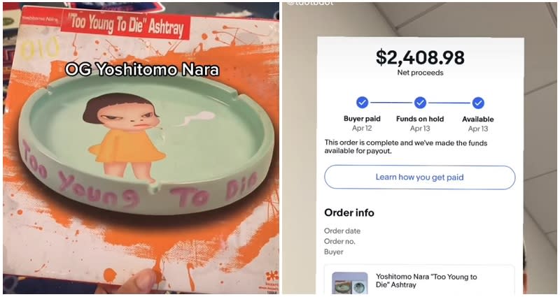College student buys Yoshitomo Nara ashtray at thrift store for $10, flips it fo..