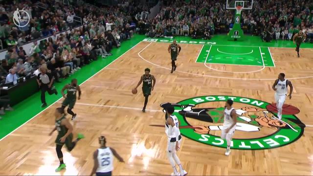 Jaylen Brown with a deep 3 vs the Dallas Mavericks