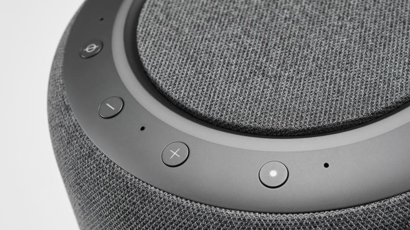 Detail of an Amazon Echo Studio smart speaker, taken on December 2, 2019. (Photo by Neil Godwin/Future Publishing via Getty Images)