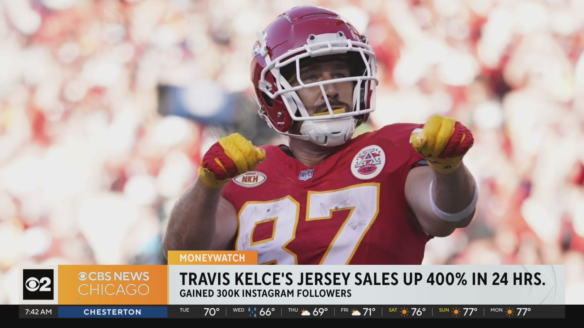 Travis Kelce jersey sales spike nearly 400 percent in wake of