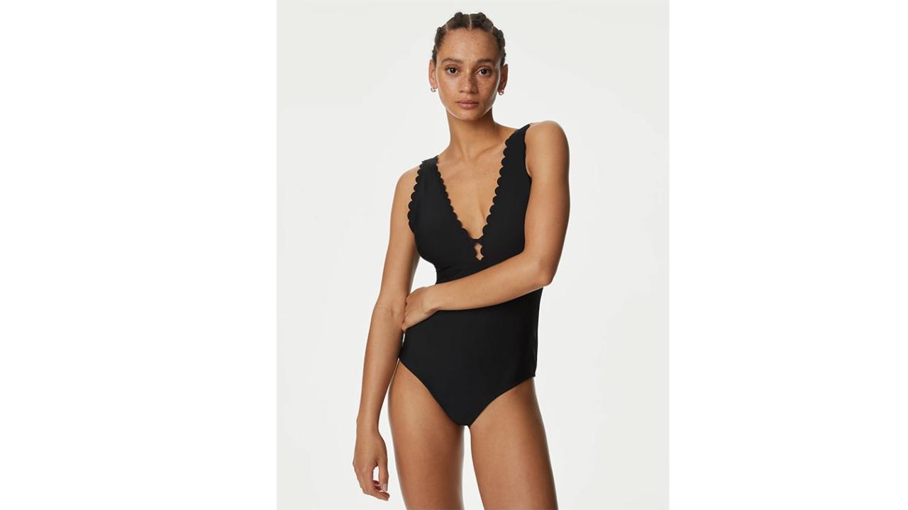 Tummy Control Padded Ruched Plunge Swimsuit, M&S Collection