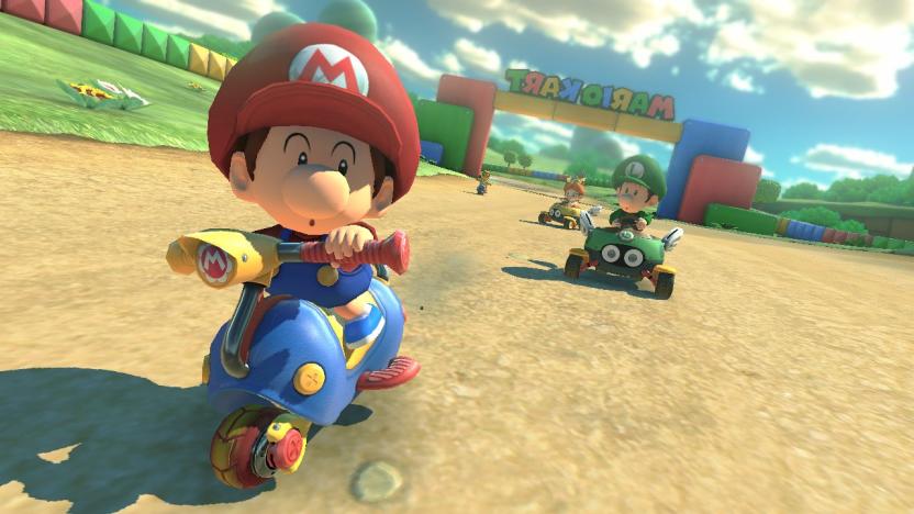 Baby Mario and Luigi in the Wii U version of Mario Kart 8.