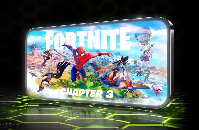 The Fortnite loading screen displayed on a smartphone.