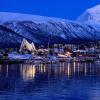 Norvegia, Natale con il panorama di Troms capitale dell&#39;artico