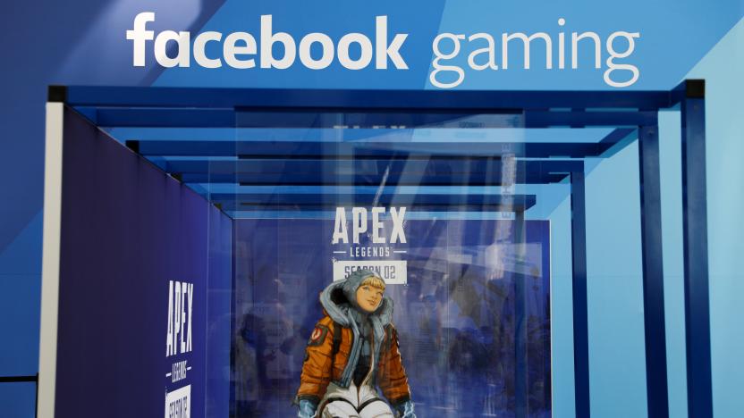 A display for Facebook Gaming is shown during opening day of E3, the annual video games expo revealing the latest in gaming software and hardware in Los Angeles, California, U.S., June 11, 2019.  REUTERS/Mike Blake