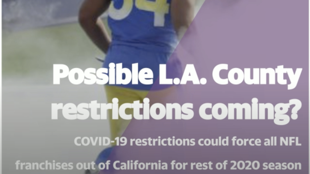 COVID-19 restrictions could force all NFL franchises out of California for rest of 2020 season