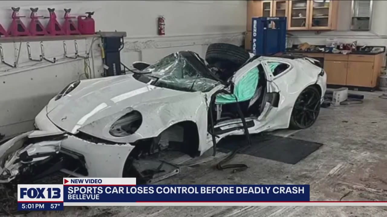 New video shows sports car driver speeding, losing control before fatal  Bellevue crash