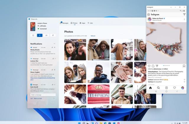 Microsoft Phone Link app for Windows 11