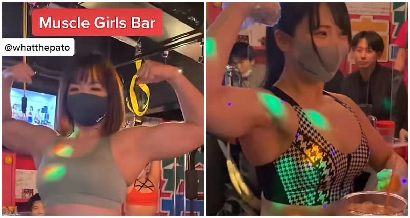 Tokyo gym-turned-bar featuring 'muscle girl' bartenders, fitness equipment goes viral