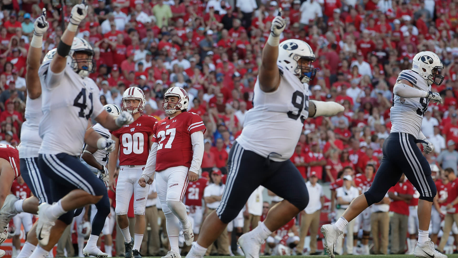 College Football Scores: Brigham Young Upsets No. 6 Wisconsin - The New  York Times