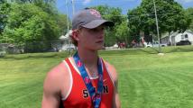 Solon's Ben Kampman reacts to state title win in Class 3A discus