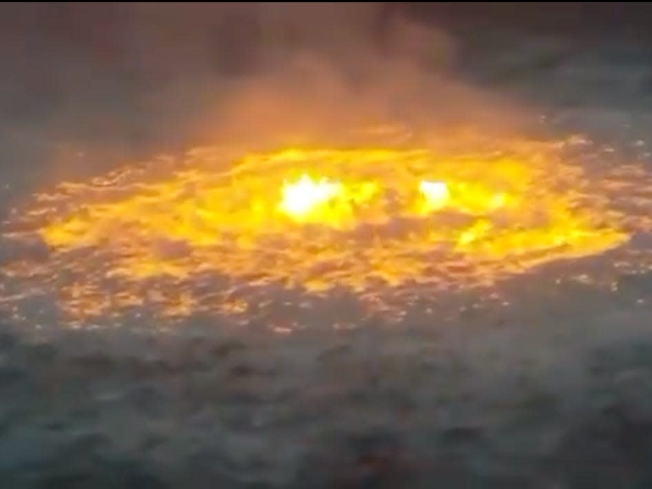 Harrowing video shows the Gulf of Mexico on fire after an oil pipeline rupture. Democrats point to that video as evidence of a need to fund the Green New Deal.
