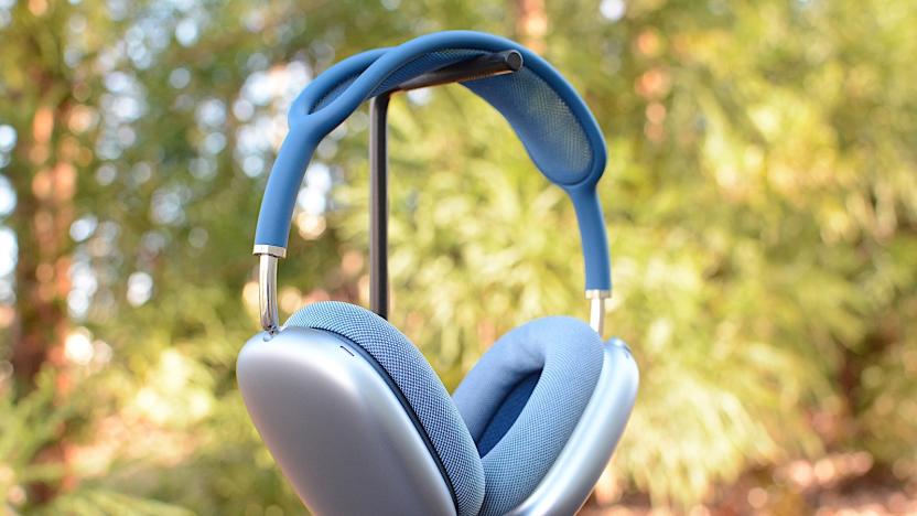 Apple AirPods Max headphones in Sky Blue