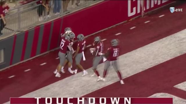 Highlight: Washington State's Max Borghi blows by the defense for a career-best 64-yard touchdown run