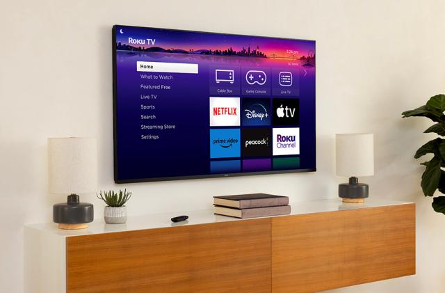 A Roku Pro Series TV on a wall